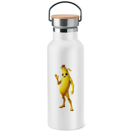 Edelstahl-Trinkflasche mit Bambusdeckel "Golden Peel Edition"
